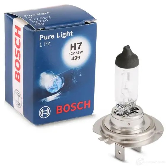 Лампа галогеновая H7 PX26D 55 Вт 12 В 5000K BOSCH 1193503743 3KVUEK3 1987302777 12V 55W H7 PURE LIGHT