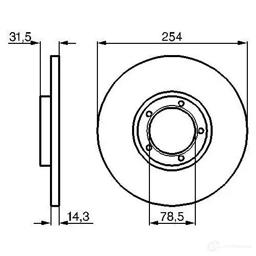Тормозной диск BOSCH 0986478345 BD 285 8PEJ9WB 338869