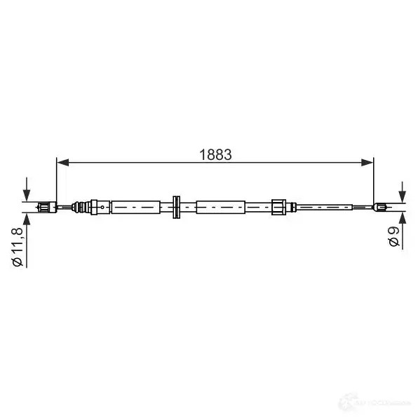 Трос ручника, стояночного тормоза BOSCH 1987482302 OG7CH B C1186 355362