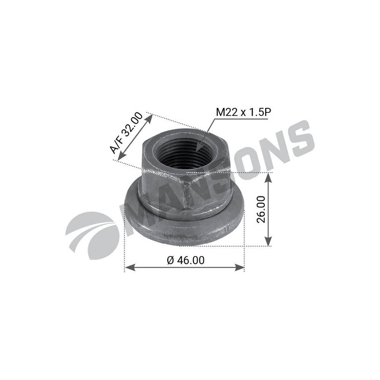 Гайка колеса SAF (M22х1.5/h-26/SW32) MANSONS