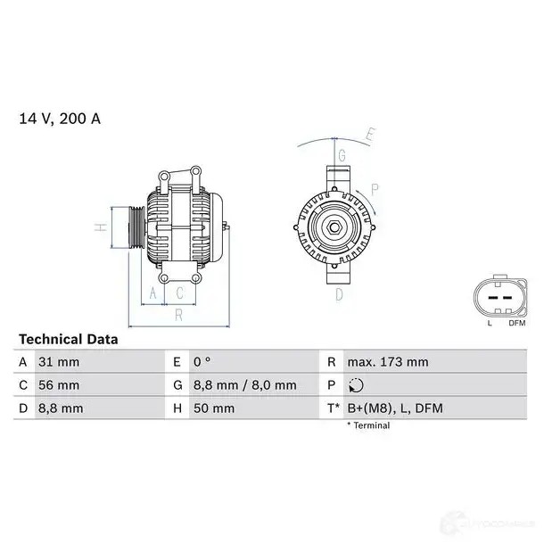 Генератор BOSCH XNXY9R 4 542 0986045420 332912
