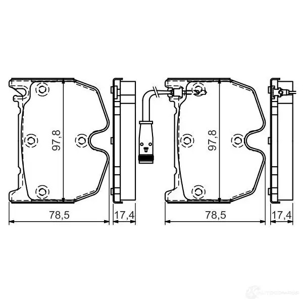 Тормозные колодки, комплект BOSCH 23943 8349-D1231;7885-D983 342351 0986494364