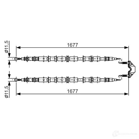 Трос ручника, стояночного тормоза BOSCH 1987482141 KZFKY B C1035 355211