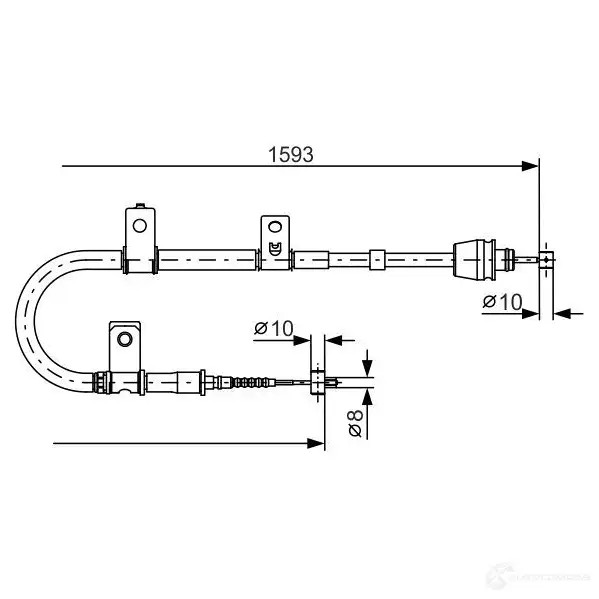 Трос ручника, стояночного тормоза BOSCH 355236 1987482166 SVVEK BC106 0