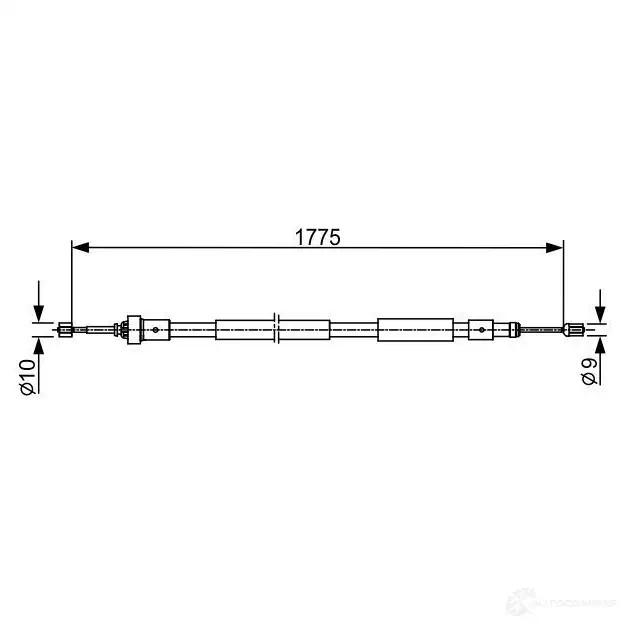 Трос ручника, стояночного тормоза BOSCH 355454 1987482407 L0LF6D BC 2407