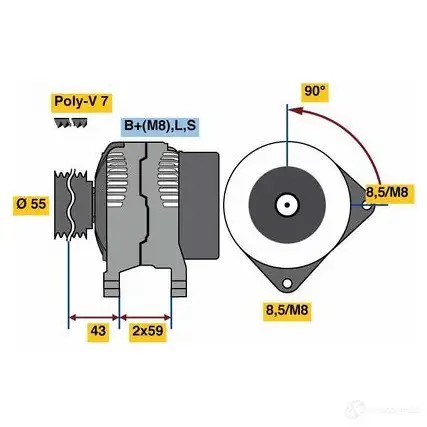 Генератор BOSCH 333353 0986081220 9LVATY1 812 2