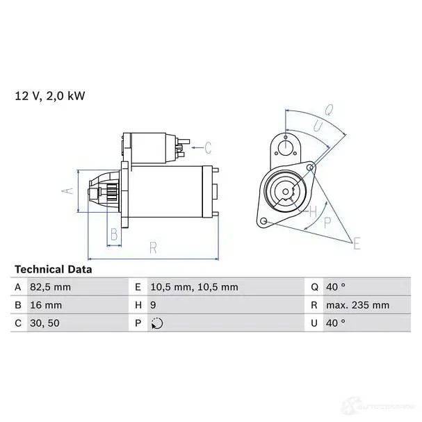 Стартер BOSCH 331802 24 09 EOHJIF7 0986024090