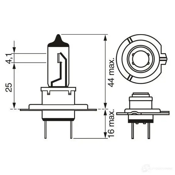 Лампа галогеновая H7 ULTRA WHITE 55 Вт 12 В 4200K BOSCH V4217 YV 1437241338 1987301090