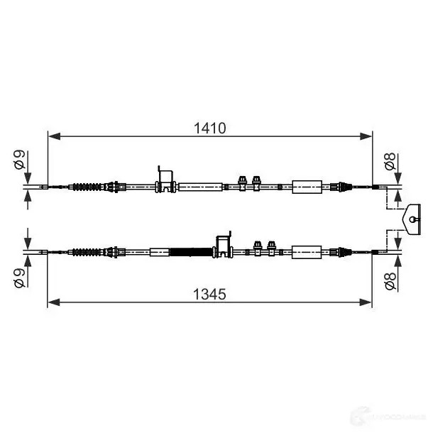 Трос ручника, стояночного тормоза BOSCH BC2 560 1987482560 355569 A27ME