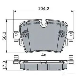 Тормозные колодки, комплект BOSCH 258 97 0986494753 1425140148 BP1851