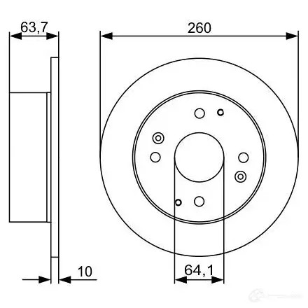 Тормозной диск BOSCH E1 90 R - 02C0100/0493 339737 BD1360 0986479504