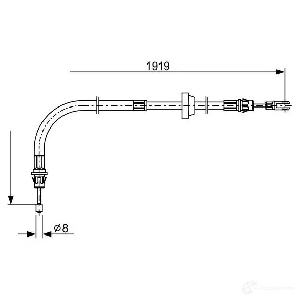 Трос ручника, стояночного тормоза BOSCH 355692 B C2710 1987482710 CWIIN8W