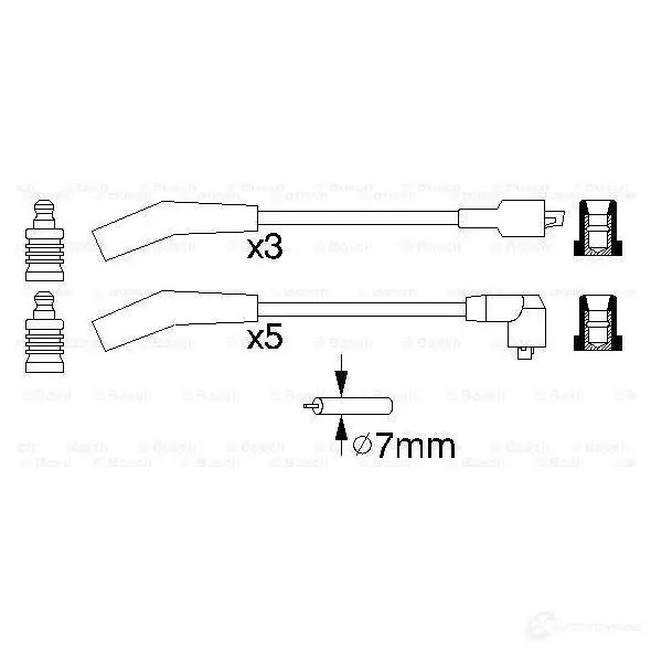 Высоковольтные провода зажигания, комплект BOSCH B 819 0986356819 4OLPFG6 335605
