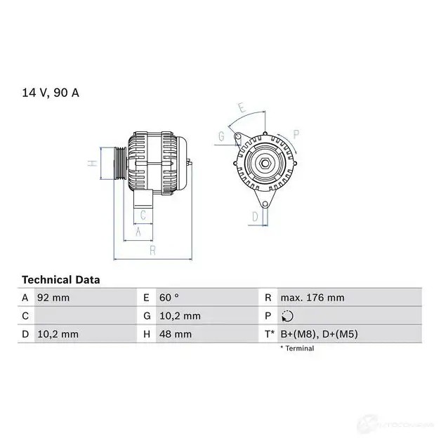 Генератор BOSCH 397 4 0986039740 332497 SR0101544602