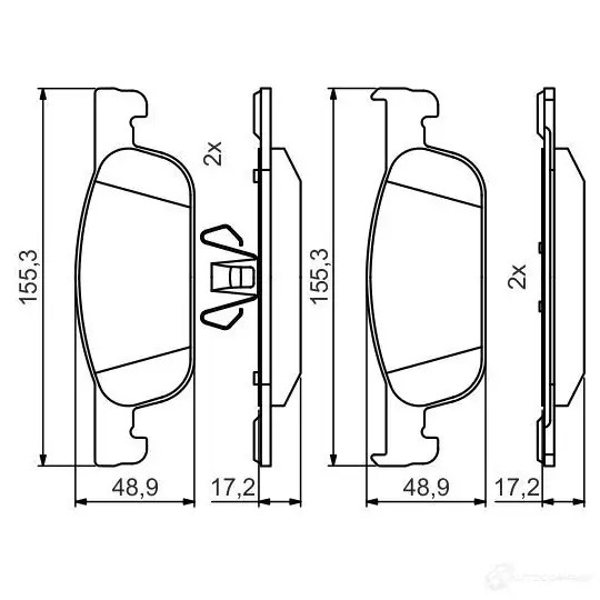 Тормозные колодки, комплект BOSCH 0986495424 4HWW6 7J 1437243437