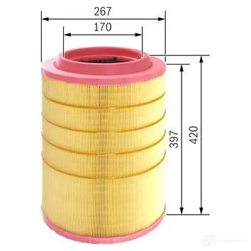 Воздушный фильтр BOSCH S 0533 MS18LEF f026400533 370300