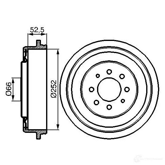Тормозной барабан BOSCH 0986477067 DB1 42 IVELAC 338489