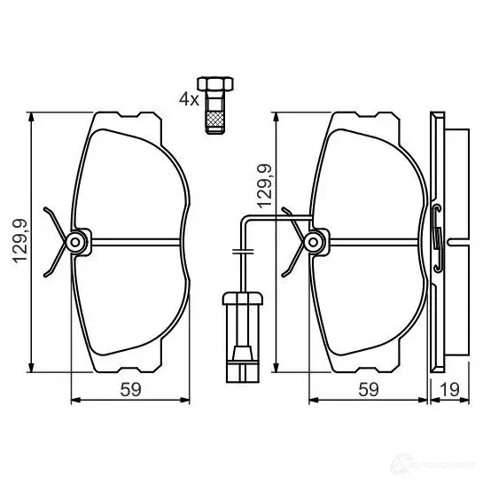 Тормозные колодки, комплект BOSCH 23168 BP512 0986460942 337713