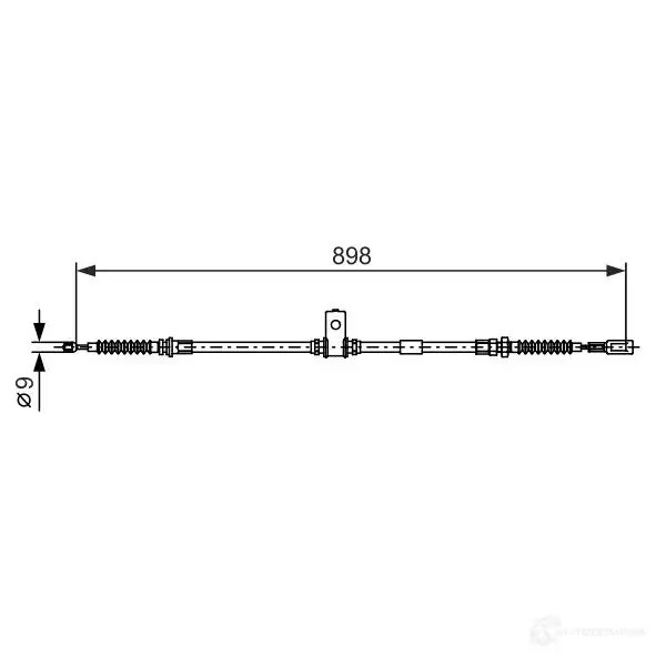 Трос ручника, стояночного тормоза BOSCH 9AOH X8 1987482397 355446 4047025071246