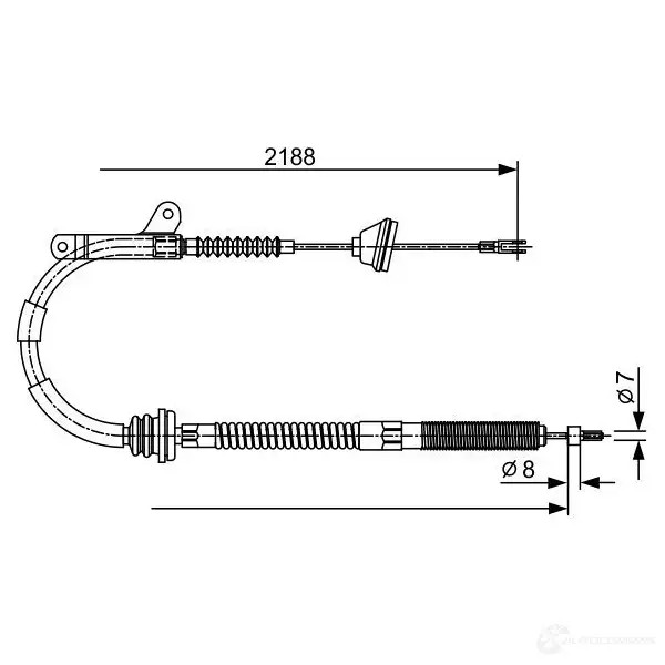 Трос ручника, стояночного тормоза BOSCH VNYDA1 353966 1987477879 BC 753