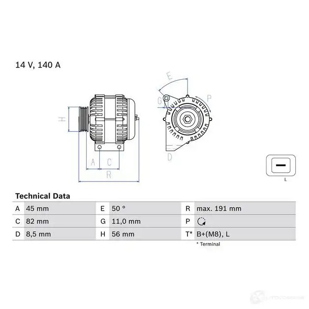 Генератор BOSCH 5YC56WE 332762 0986042840 42 84