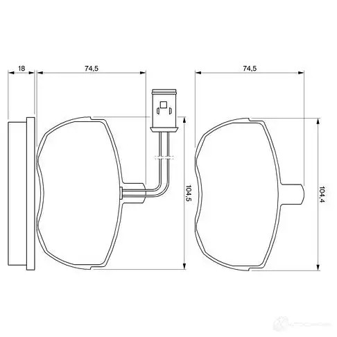 Тормозные колодки, комплект BOSCH 21 160 0986424172 336098 7400D519