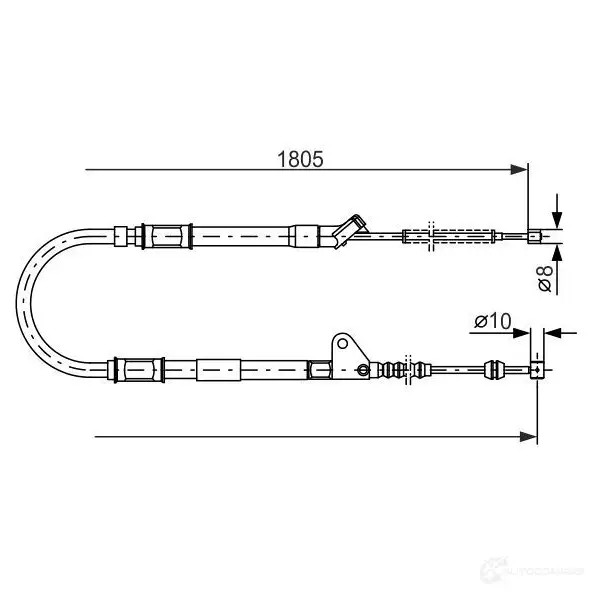 Трос ручника, стояночного тормоза BOSCH 3AVC6U 353673 1987477546 BC 408