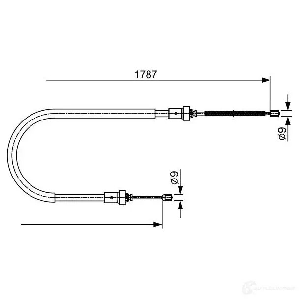 Трос ручника, стояночного тормоза BOSCH OVTF6JM 1987482410 355457 BC2 410