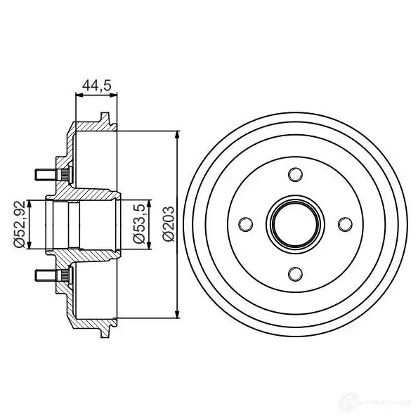 Тормозной барабан BOSCH Y3VCXQ DB33 6 338655 0986477266