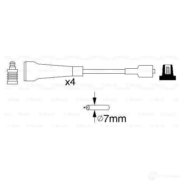 Высоковольтные провода зажигания, комплект BOSCH B 967 335722 A9R538N 0986356967