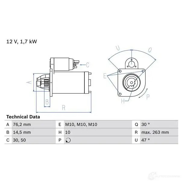 Стартер BOSCH 182 2 ZCVRR 0986018220 331388