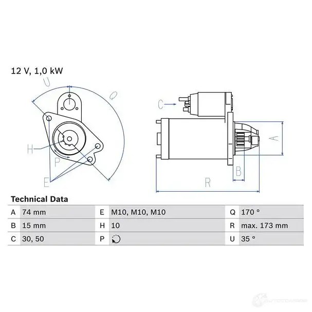 Стартер BOSCH 0986025290 KVL7A 331871 25 29