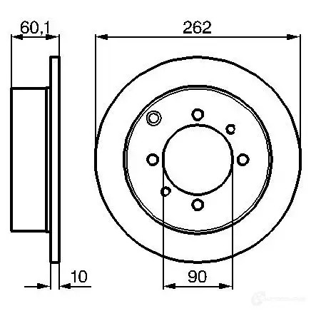 Тормозной диск BOSCH 339092 0986478655 E1 90 R -02C0372/0131 BD571