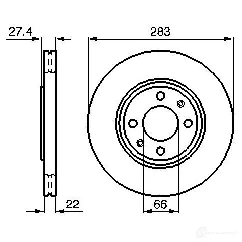 Тормозной диск BOSCH B D734 0986478834 2HJQVKB 339203