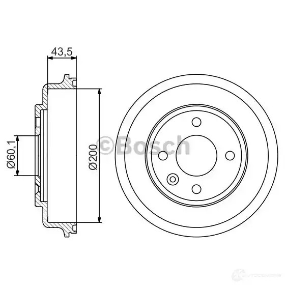Тормозной барабан BOSCH 1193477205 0986477313 F1GTT DB38 0
