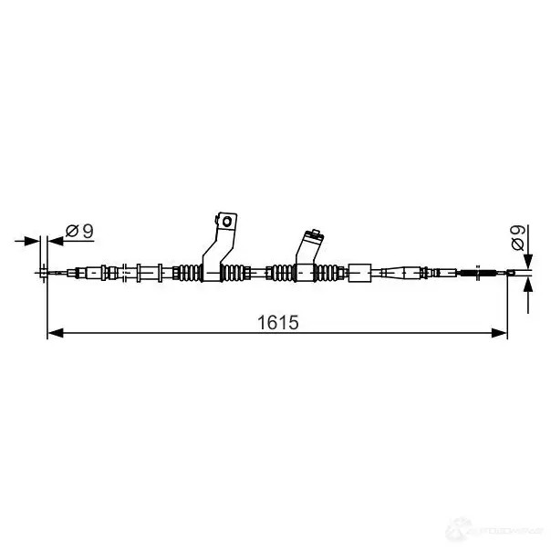 Трос ручника, стояночного тормоза BOSCH DU3AXB 1987482353 355404 BC1 237