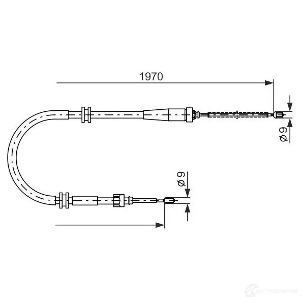 Трос ручника, стояночного тормоза BOSCH LKEL9R B C1137 1987482253 355316