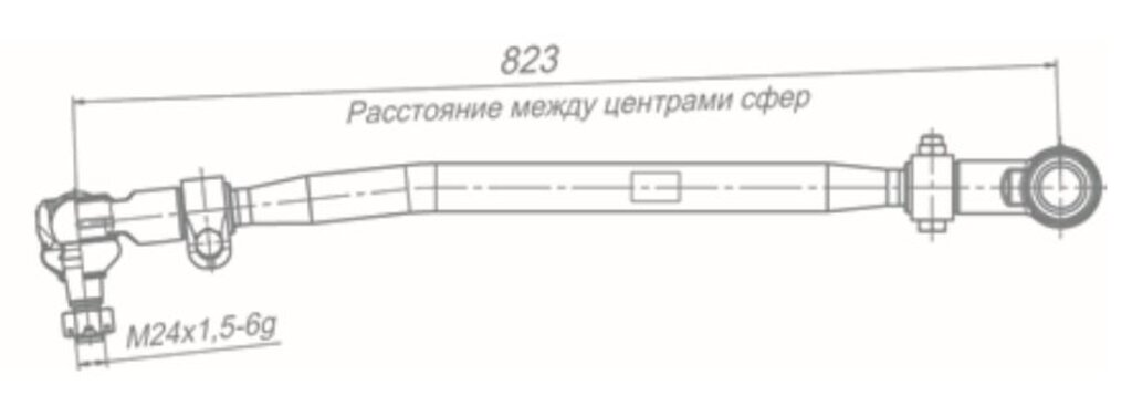 Тяга рулевая УРАЛ-4320, 4420, 5557 продольная в сборе ROSTAR