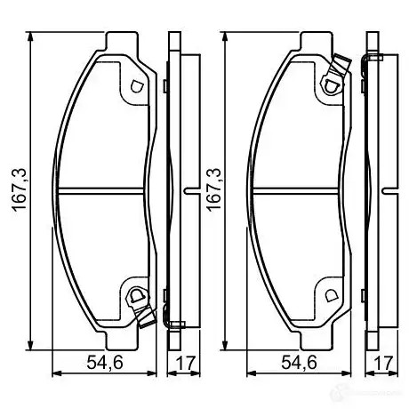 Тормозные колодки, комплект BOSCH BP1534 24370 0986495159 342715