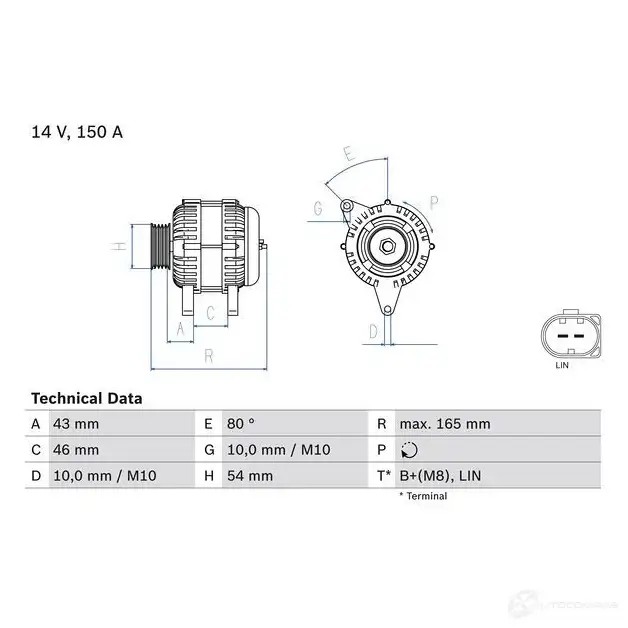Генератор BOSCH 333095 YB1XSYO 479 6 0986047960